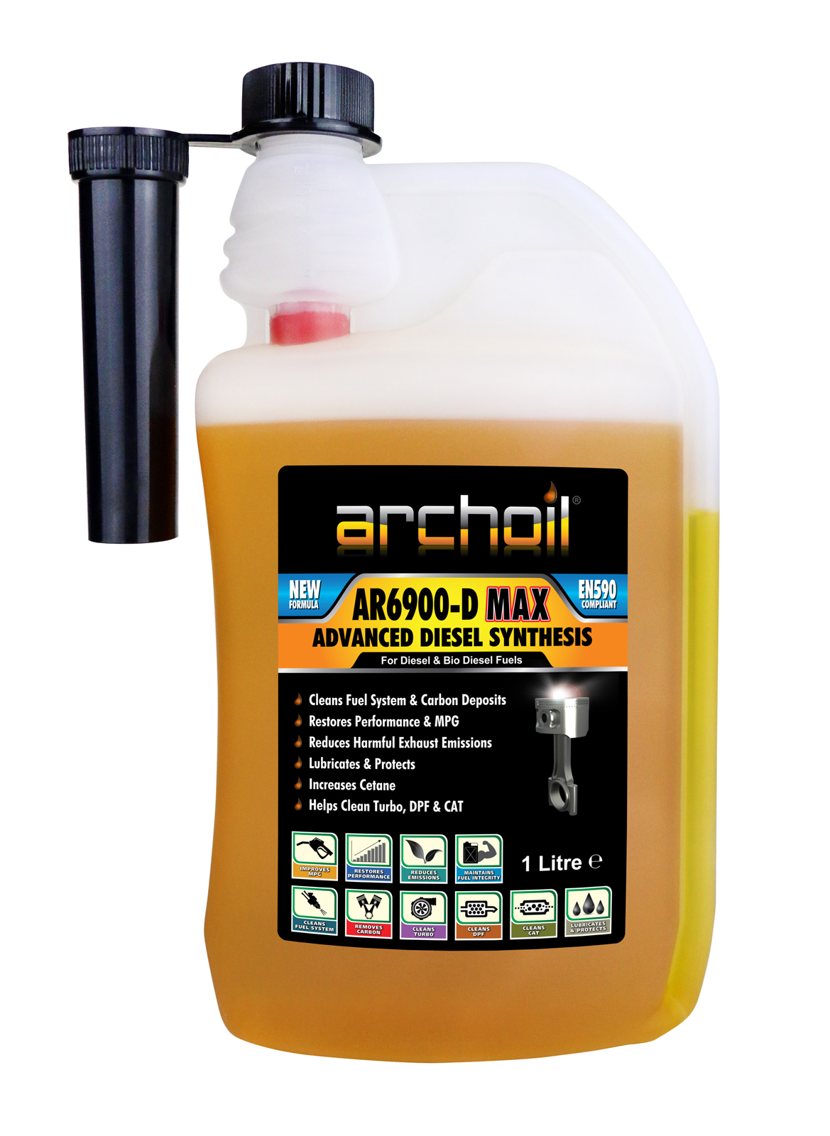 Archoil AR6400D MAX Professional Engine, Turbo, DPF & CAT Cleaner Concentrate For PD and CR