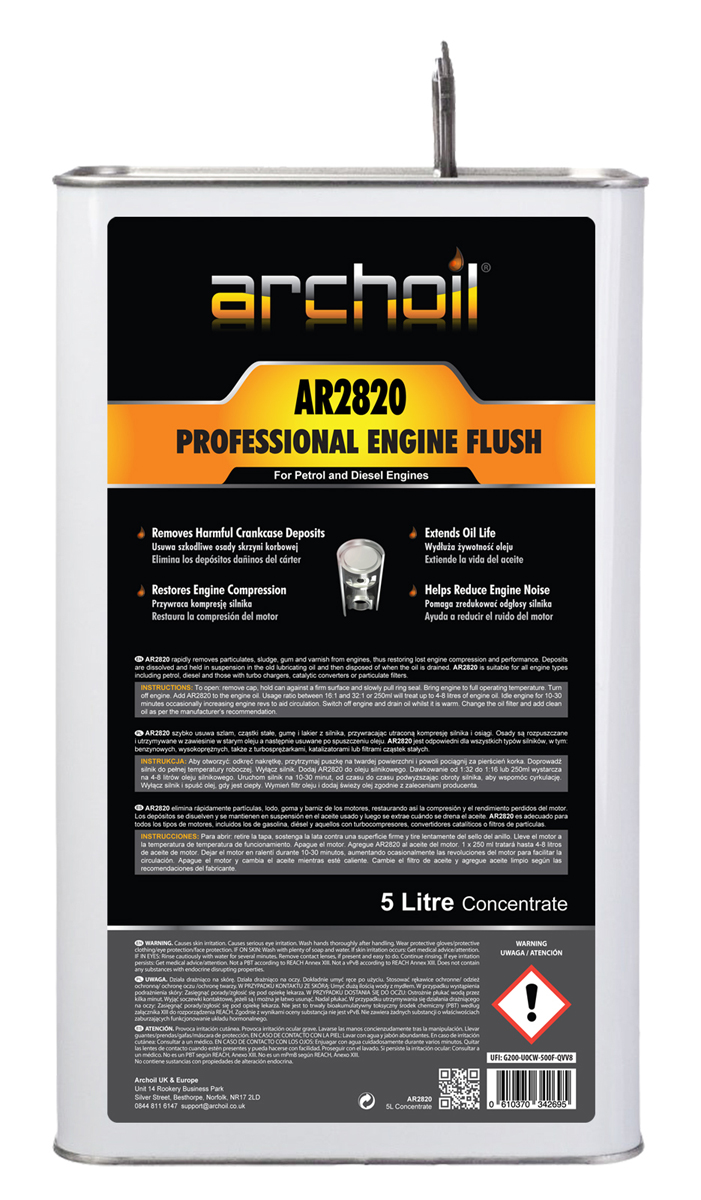 Archoil AR2820 Professional Engine Flush - 5 Litres