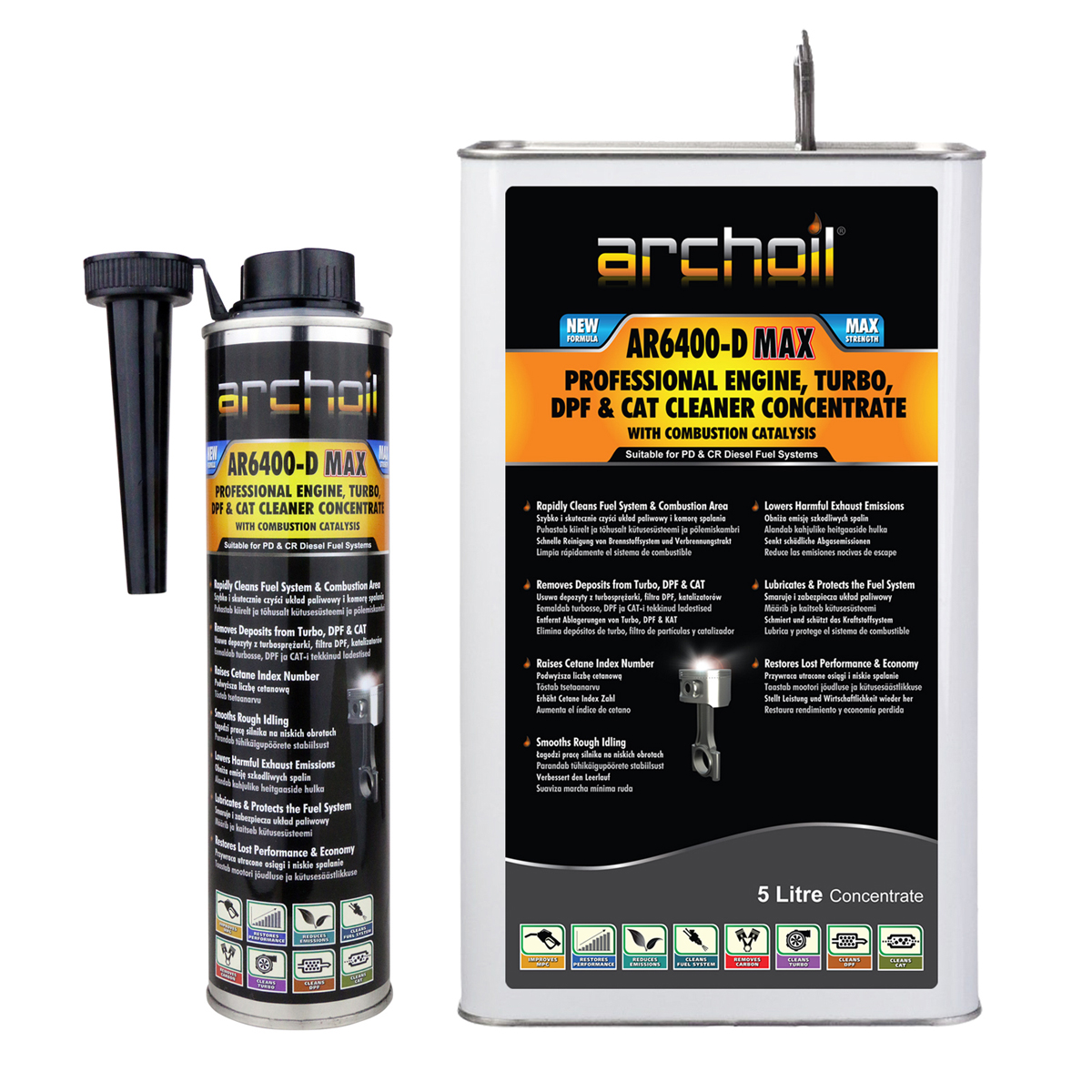 Archoil AR6400-D MAX Professional Diesel Engine, Turbo, DPF & CAT Cleaner Concentrate