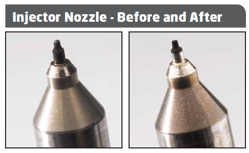 Injector Nozzle Tip Before and After