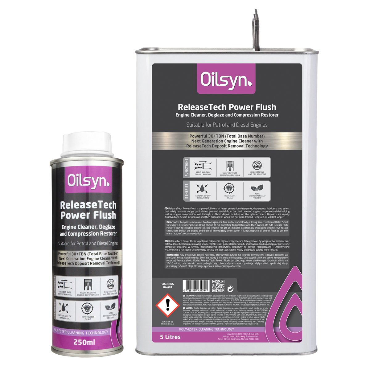 ReleaseTech Power Flush Diesel & Petrol Engine Cleaner, Deglaze and